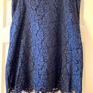 Navy Lace Pencil Skirt